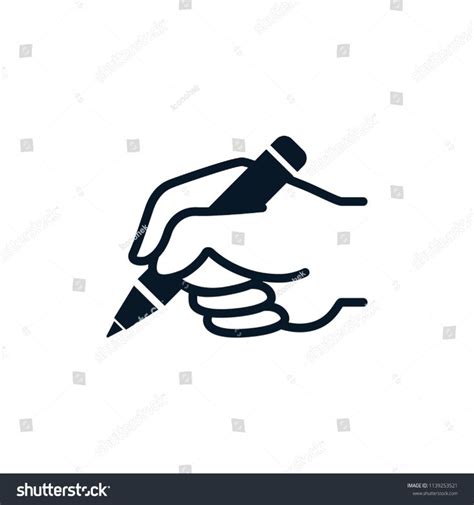 Pen Logo Design Writing Hand Pen Icon Vector Logo Stock Vector (Royalty ...