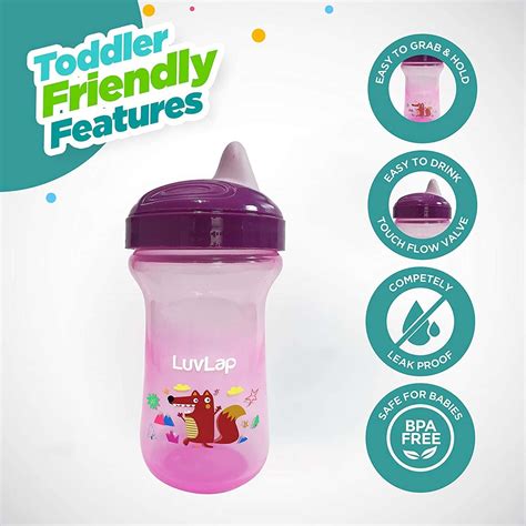 Buy LUVLAP LITTLE FOX SIPPER/SIPPY CUP 300ML ANTI-SPILL DESIGN WITH ...