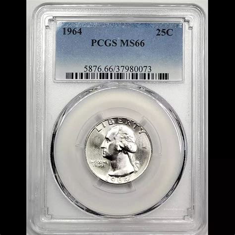 1964 Silver Washington Quarter PCGS MS-66 - Old Pueblo Coin