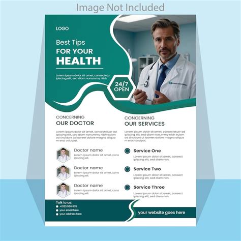 A poster for a doctor called a doctor with a green background | Premium ...