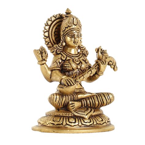 Superfine Brass Saraswati Idol - 7.5 Inch – Budhshiv.com