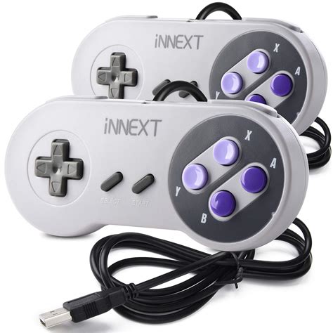 Buy 2 Pack SNES Retro USB Super Controller Gamepad Joystick, USB PC ...