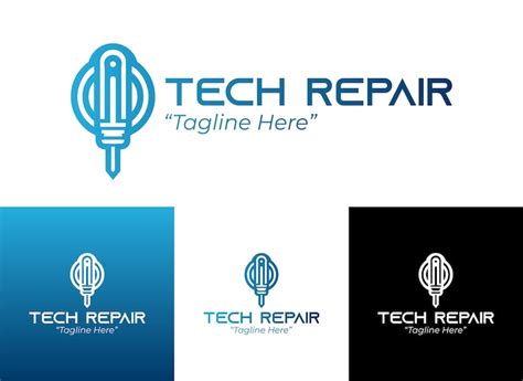 Tech repair service logo | Premium Vector