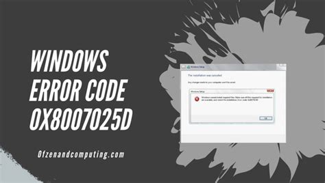 Image result for Fix Error Code 0X8007025d