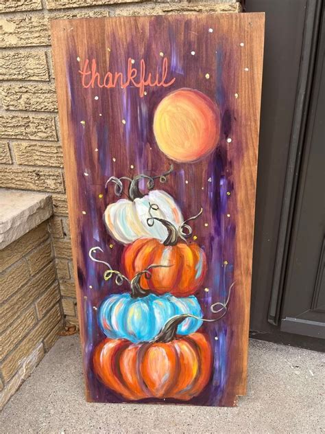 Pumpkin painted door boards , Clarkbridge Hall, Manitowoc, October 13 ...