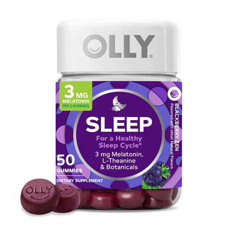 OLLY Restful Sleep Gummy Supplements, Blackberry Zen, 50 Count : Amazon ...