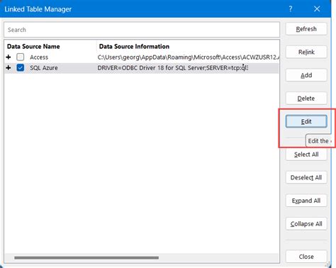 How to Use Linked Table Manager in Access 的图像结果
