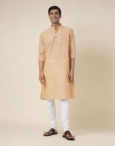 Fabindia Men Woven Design Straight Kurta - Buy Fabindia Men Woven ...