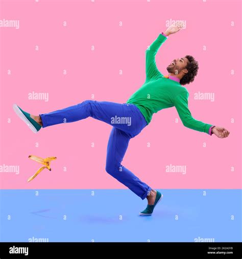 Man step on banana peel hi-res stock photography and images - Alamy