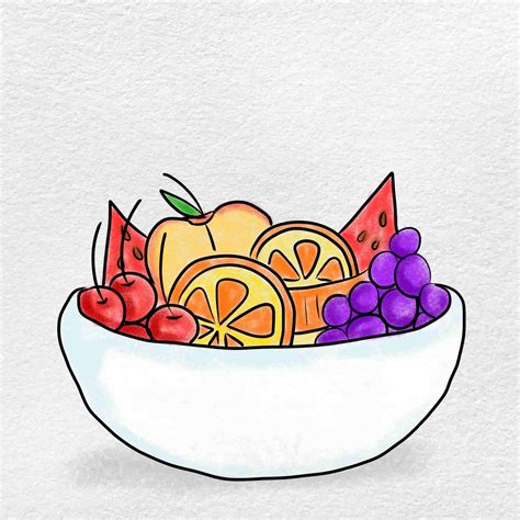 How To Draw A Bowl Of Fruit - Creativeconversation4