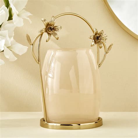 Buy Windflower Fabio Aluminium and Glass Floral Candle Holder from Home ...