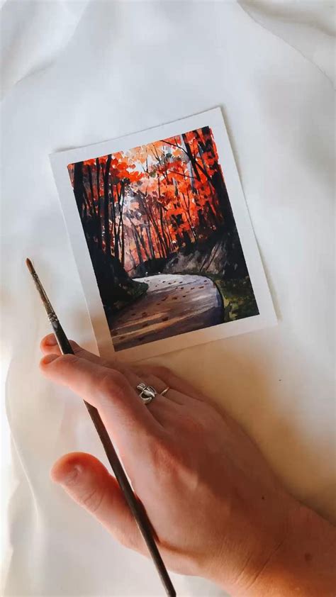 Image result for Watercolor Fall Landscape Tutorial