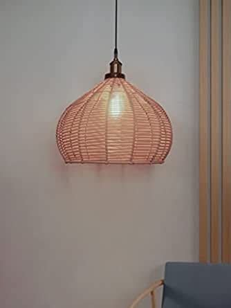 Buy Fos Lighting Brown Handwoven Wicker Faux Cane 16 Inch Wide Dome ...