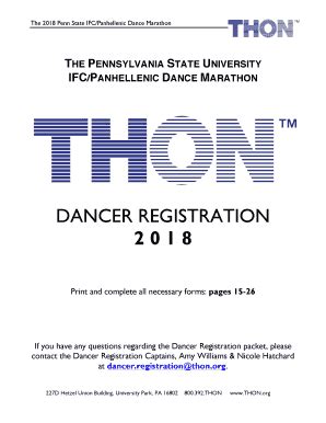 Fillable Online think thon The 2018 Penn State IFC/Panhellenic Dance ...