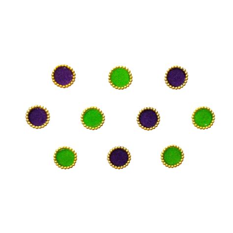 Comet Busters Beautiful Purple and Green Round Bindi (6mm)(BIN178)