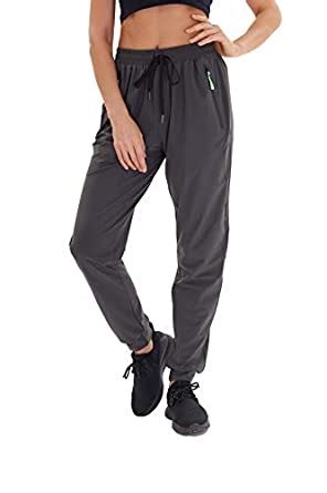 Buy Women's Athletic Joggers Pants Dry Fit Running Sweat Pants Zipper ...
