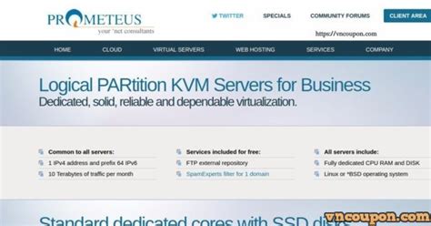 Prometeus LPAR - KVM Servers Dedicated CPU for Business 最低 €8/mo