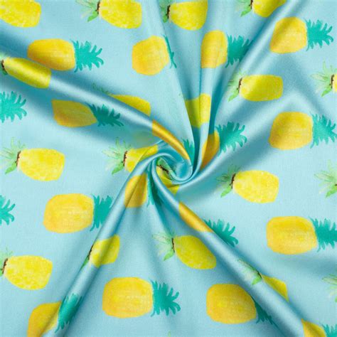 Sky Blue And Bumblebee Yellow Quirky Pattern Digital Print Japan Satin ...