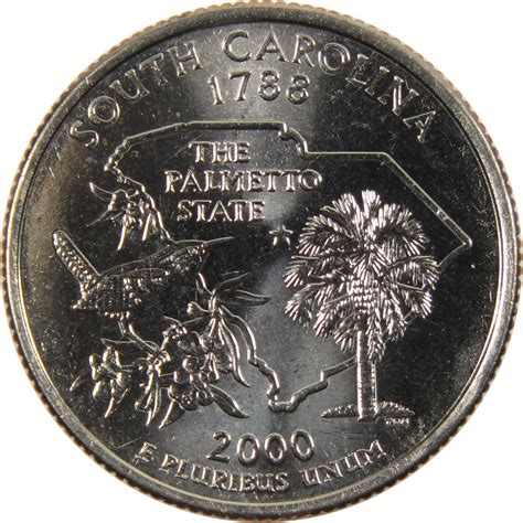 2000 D South Carolina State Quarter BU Uncirculated Clad 25c Coin