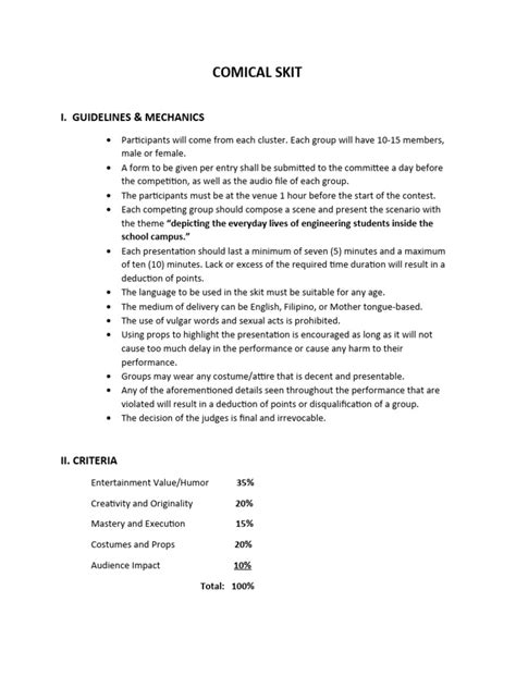 Image result for Skit Show Script