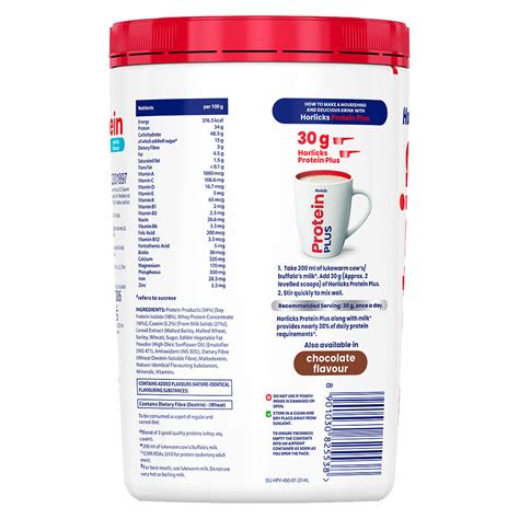 Horlicks Protein Plus Vanilla Flavour Nutrition Drink Powder, 400 gm ...