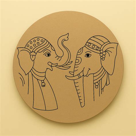 Elephant Pre Marked Wall Plate – Adinath Creations