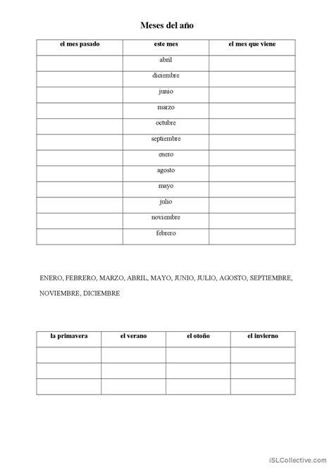 meses del año: English ESL worksheets pdf & doc