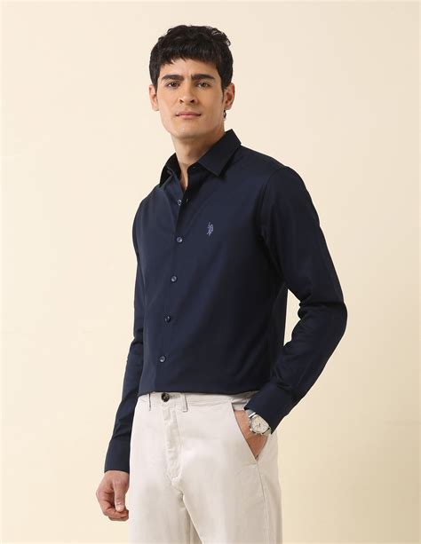 Tailored Fit Solid Pure Cotton Shirt – U.S. Polo Assn. India