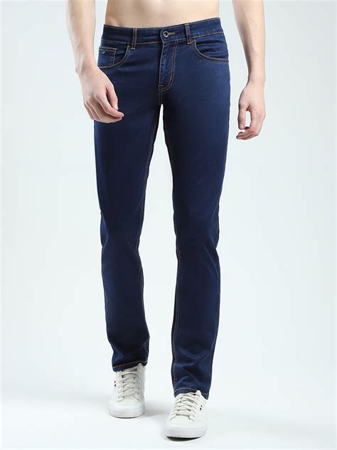 Buy Men Blue Solid Narrow Fit Denim Online in India - Monte Carlo