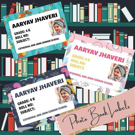 Personalised School Book Labels with Photo & Name