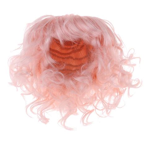 FLAWISH 1/4 Dolls Hair Medium-Length Curly Wig Neat Bangs for 1/4 Bjd ...