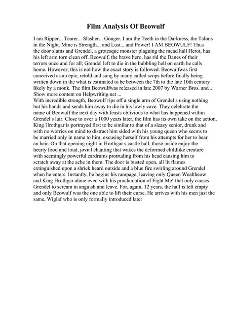 Beowulf When Written