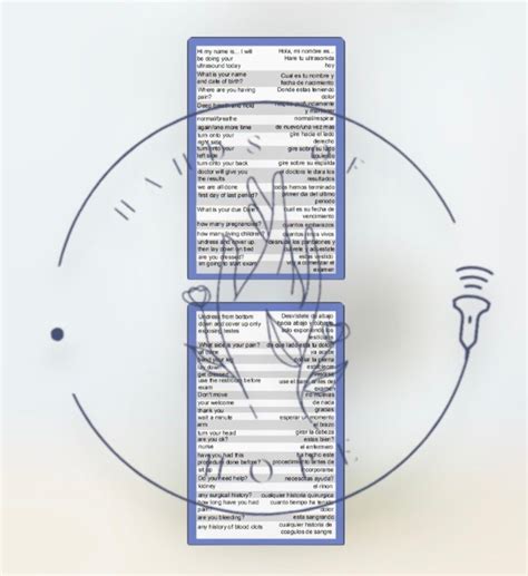 Ultrasound Spanish Translation Badge Quick Reference - Etsy