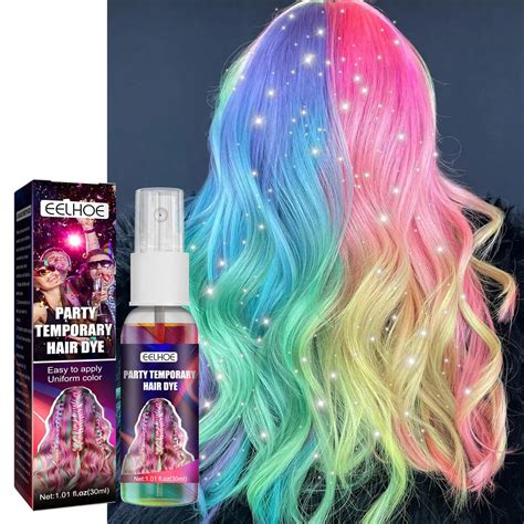 Buy EELHOE 30ml Hair Color Spray Temporary Party Glitter Hair Dye for ...