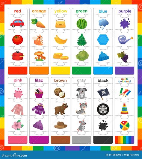 Match by Color. Puzzle for Kids. Matching Game, Education Game for ...