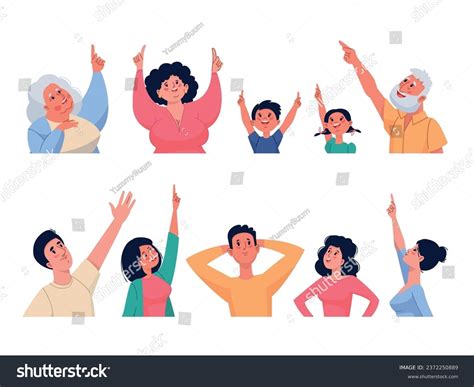 Cartoon People Looking Funny Characters Gesturing 스톡 벡터(로열티 프리 ...