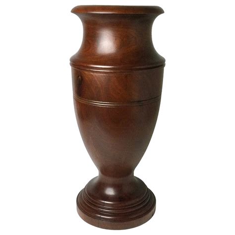 Large Solid Mahogany Turned Wood Floor Vase For Sale at 1stDibs | large ...