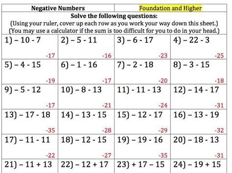 Negative Number Questions 的图像结果
