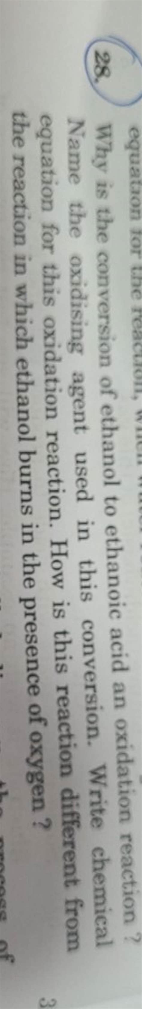 Why is the conversion of ethanol to ethanoic acid an oxidation reaction
