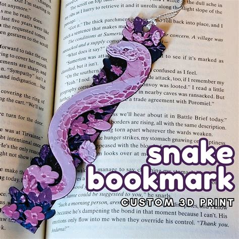 Cute Snake Bookmark, 3D Printed Bookmark, Cute Python Gift, Snake Gifts ...