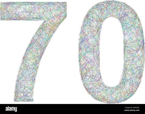 Colorful sketch anniversary design - number 70 Stock Vector Image & Art ...
