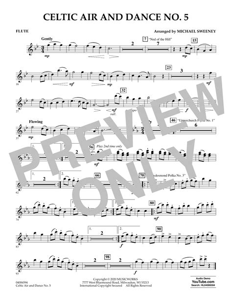 Celtic Air and Dance No. 5 - Flute by Michael Sweeney Sheet Music for ...