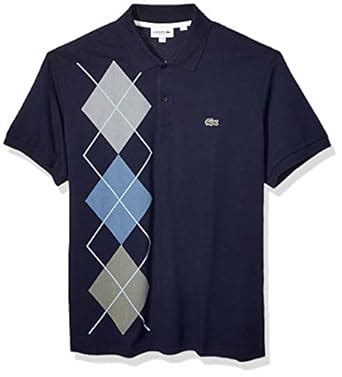 Buy Lacoste Mens Short Sleeve Mini Pique Argyle Regular Fit Polo Shirt ...