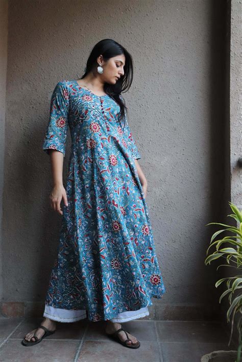 Aasmaa Kalamkari Gher Long Kurta – Kameez.co