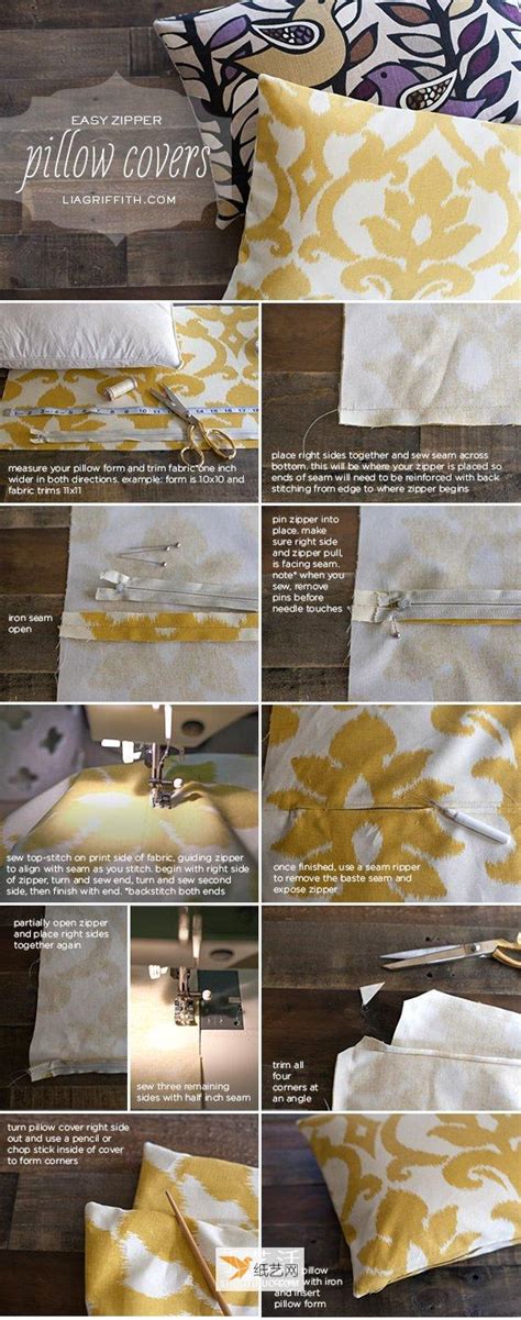 布艺手工一片式简单枕套制作教程详细图解╭★肉丁网