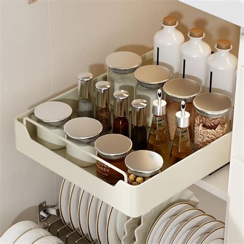 HYKE Pull Out Cabinet Organizer xed With Adhesive lm, Heavy Duty Slide ...