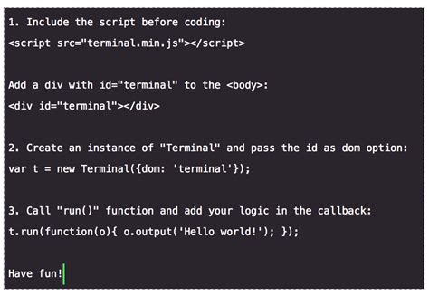 Image result for JavaScript Terminal Library