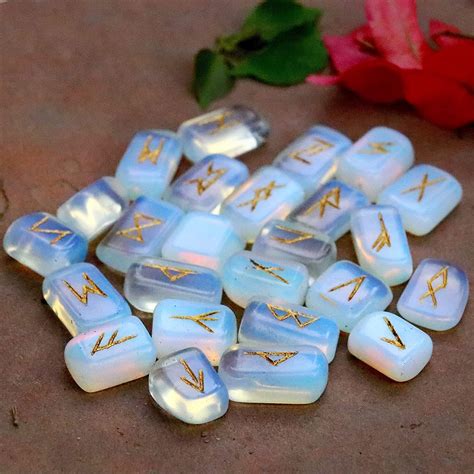 ZAICUS Opalite Rune Stones Set (25 Pcs) Elder India | Ubuy