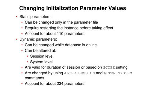 Database configuration – initialization parameters - Oracle SQL Developer