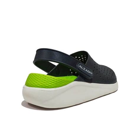 ALZADO BRAND MENS CASUAL CROCS SANDAL BACKSTRAP CROSSLITE (D.GREY/LIME ...